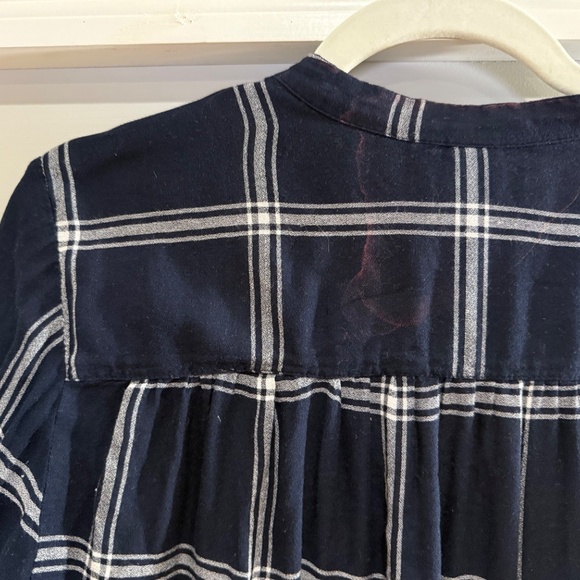 Navy Plaid 3/4 Button - Picture 4 of 4